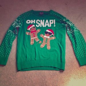 Hybrid Apparel Girls' Oh Snap Ugly Sweater- Green
